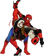 Spiderman And Deadpool Png Clipart Mart - Deadpool And Spiderman Kiss