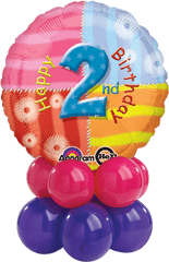 Download Rainbow Slice 2nd Bday Balloon - Birthday Heart Birthday Princess Balloons Png