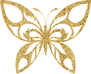 Gold Tiled Tribal Butterfly Silhouette - Butterfly Silhouette Png