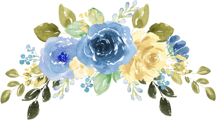 Blue Watercolor Flower Clipart Png - Blue Watercolor Flowers Transparent Background