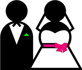 Clipart Wedding Groom Transparent - Silhouette Vector Bride And Groom Png