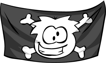 Jolly Roger Flag Clipart - Club Penguin Jolly Roger Flag Png