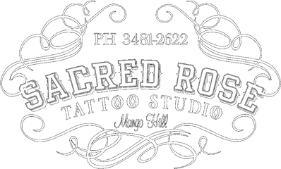 Grey Sacred Rose Tattoo Shirt - Line Art Png