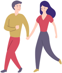 Download Free Png Couple Lady Man Walk Flat - Transparent Man Walking Png Vector