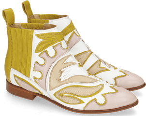 Jessy 42 Nappa White Rose Beige Yellow Melvin U0026 Hamilton - Ankle Boot Png