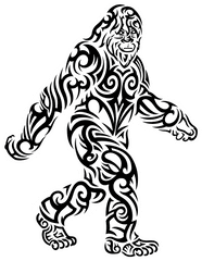 The Tribal Bigfoot Stroll Sticker - Bigfoot Black And White Png