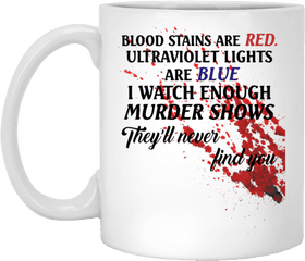 Blood Stains Are Red Ultraviolet Lights Blue Ceramic Coffee Mug - Beer Stein Water Bottle Color Changing Mug Magic Mug Png