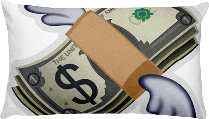 Bed Pillow Money With Wings Just Emoji - Flying Money Emoji Png