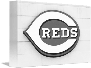 Cincinnati Reds Sign In Black And White By Paul Velgos - Cincinnati Reds Png