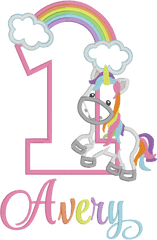 Unicorn U0026 Rainbow Pastel Tutu Birthday Set - Unicorn 1st Birthday Clipart Png