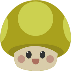 Mushrooms Clipart Cute Png Transparent - Clipart Green Mushroom Cartoon