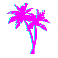 Transparent Tree Vaporwave - Palm Tree Cartoon Black And Palm Tree Silhouette Svg Png