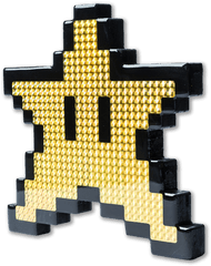 Youu0027re Invincible Super Mario Star Pixelated Holographic Resin Coated Wood Cutout By Pixel Party - Cross Png