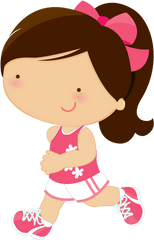 Download Hd Running Cartoon Club Girl - Cute Cartoon Girl Running Png