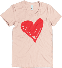 Beyoutees Scribble Heart Graphic Tee - Heart Png