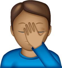 Www - Man Emoji Face Palm Png