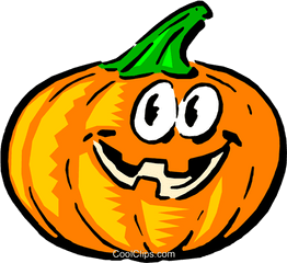 Cartoon Pumpkin Royalty Free Vector Clip Art Illustration - Cartoon Halloween Pumpkin Png