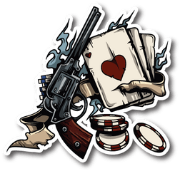 Download Gambling Chips Guns And Cards - Tattoo Stickers Png