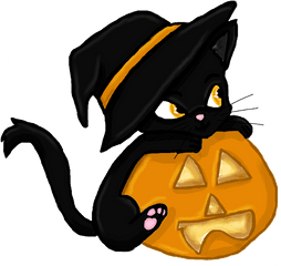 Cute Halloween Png High - Black Cat Halloween Clipart