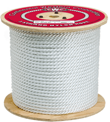 Cwc 3 - Strand Nylon Rope 14 X 600u0027 White Wire Png