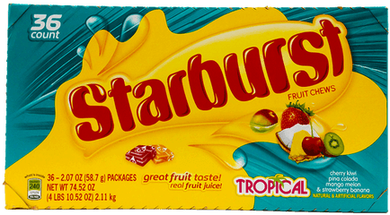 Starburst Tropical Fruit - Starburst Candy Png