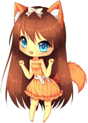Anime Girl Png - Kawaii Chibi Fox Girl