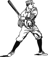 Microsoft Clipart Baseball Player - Clipart Vintage Baseball Player Png