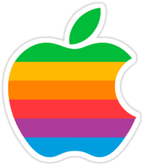 Apple Logo Sticker - Retro Apple Logo Png