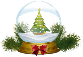 Christmas Tree Snowglobe Png Clipart Image - Christmas Snow Christmas Tree