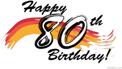 Banner Stock Happy Th Birthday Clip - Happy 80th Birthday Happy 80th Birthday Wordart Png