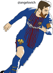 Drawing To Messi - Full Body Messi Drawing Png