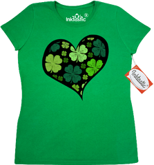 This Image Features Four Leaf Clovers In A Shape Of Heart - Ovarian Cancer Shirts Png