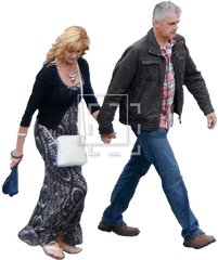 Download Couple Walking Briskly People - Walking Old People Png