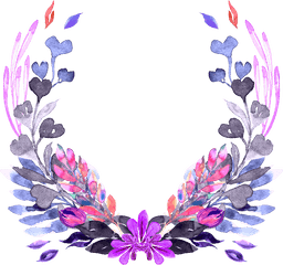 Flowers - Frame Purple Flowers Png