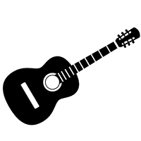 Guitar Acoustic Vector Black Free HQ Image - Free PNG