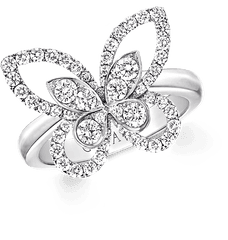 Butterfly Silhouette Ring Diamond - Butterfly Png