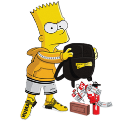 Bape Cool Simpson Drawings - Supreme Bart Simpson Transparent Png