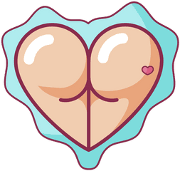 Valentine Cute Heart Shape Butt - Bunda Em Forma De CoraÃ§Ã£o Png