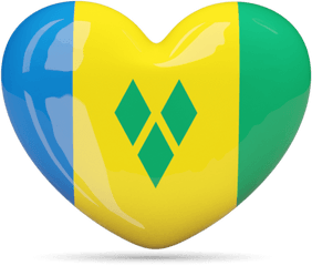 Heart Icon Illustration Of Flag Saint Vincent And The - St Vincent Flag Heart Png