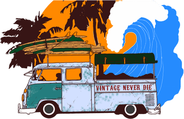 Beach Vintage Graphic T - Shirt Design Retro Vintage T Shirt Design Png