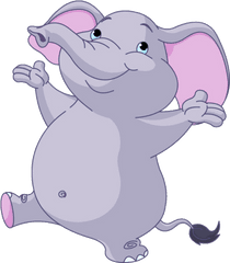 Cartoon Baby Elephant Jungle Animal - Funny Dancing Elephant Png