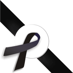 Black Ribbon Under Left - Black Ribbon Mourning Png