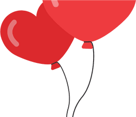 Heart Shaped Balloons Png Image - Heart Balloon Cartoon Png