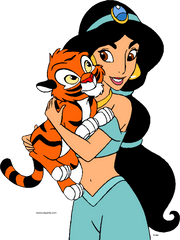 Jasmine Clipart Disney Princess Tigger Love Png - Princess Jasmine With Tiger