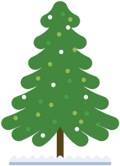 Christmas Tree Decorated Flat Icon 32 - Transparent Png Vertical