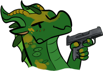 Sundew With A Gun Wingsoffire - Sundew Wings Of Fire Memes Png