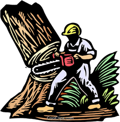 Logger Cutting Down Tree Royalty Free Vector Clip Art - Tree Service Clip Art Png