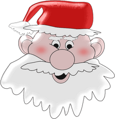 Jolly Santa Face Wall Decal Png Image - Cartoon