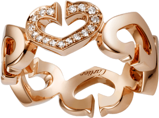 Download Hd Hearts And Symbols Ringpink Gold Diamonds - Cartier Hearts And Symbols Ring Png