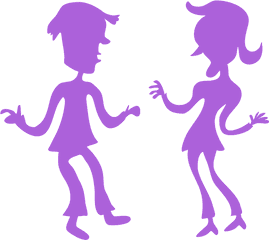 Cartoon People Talking Silhouette - Cartoon Png